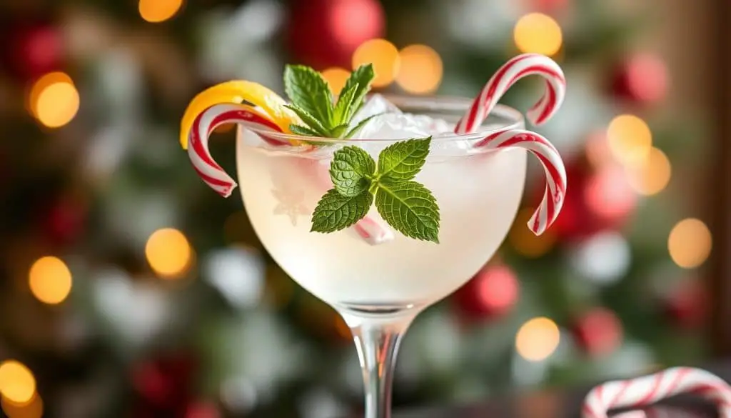 Candy Cane Mocktail garnishes