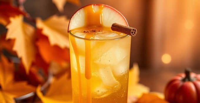 Caramel Apple Spritz Mocktail
