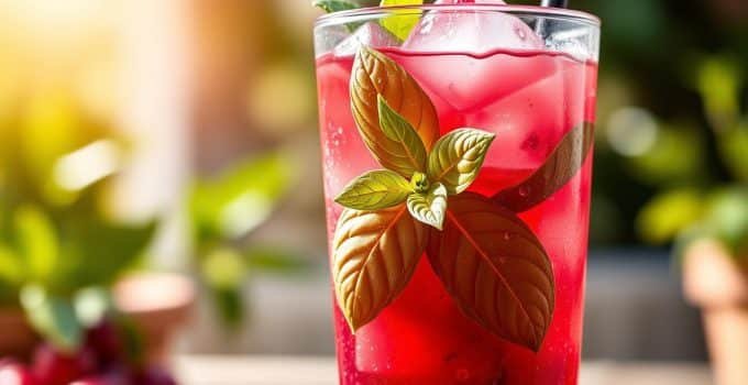 Cranberry Basil Mocktail