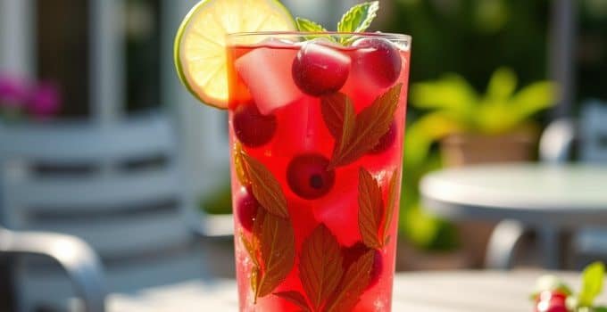 Cranberry Mint Cooler Mocktail