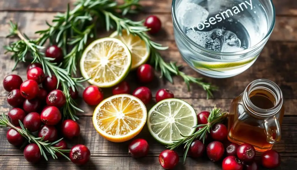 Ingredients for Cranberry Rosemary Mocktail