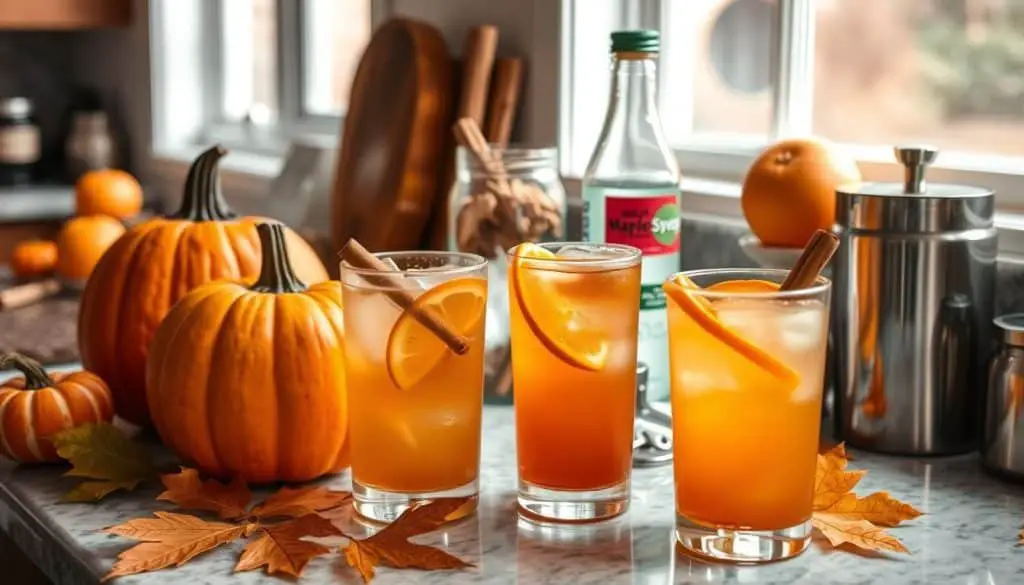 Maple Pumpkin Mocktail preparation