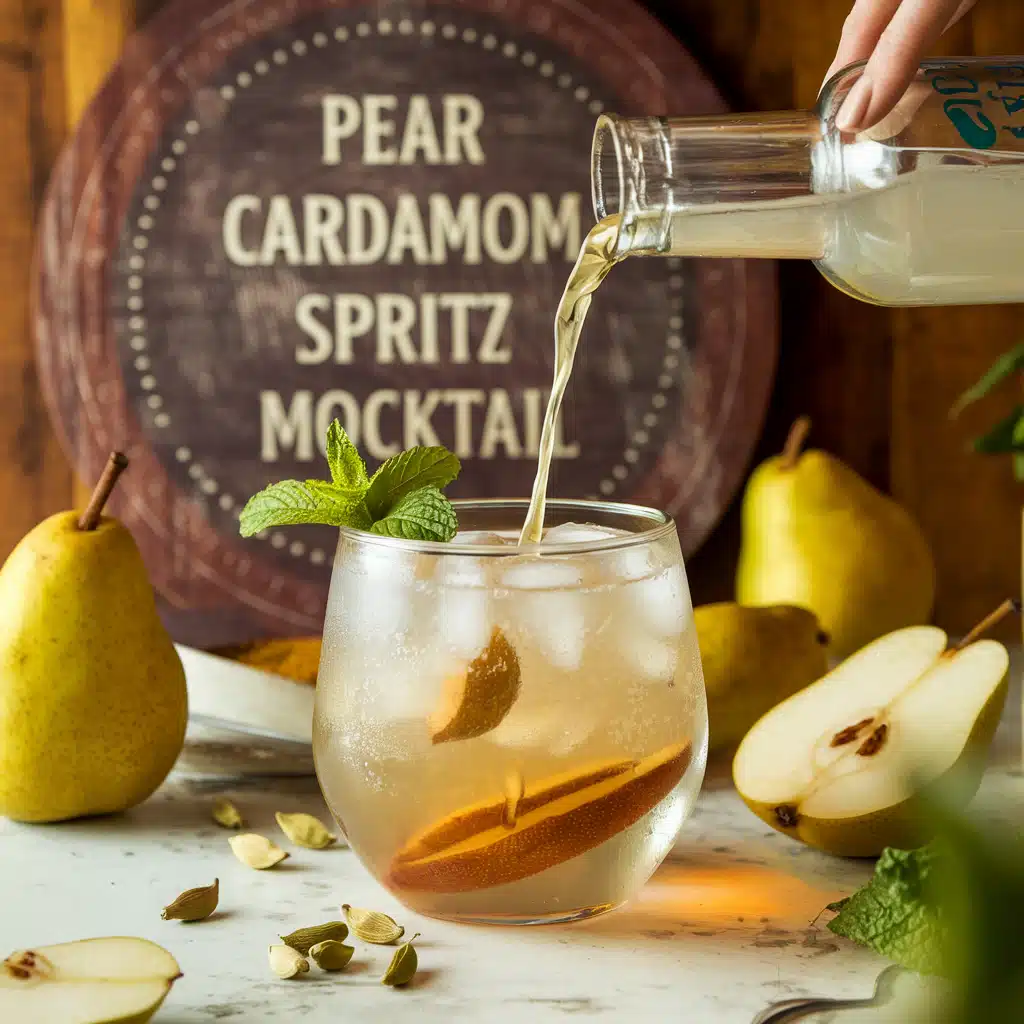Pear Cardamom Spritz Mocktail