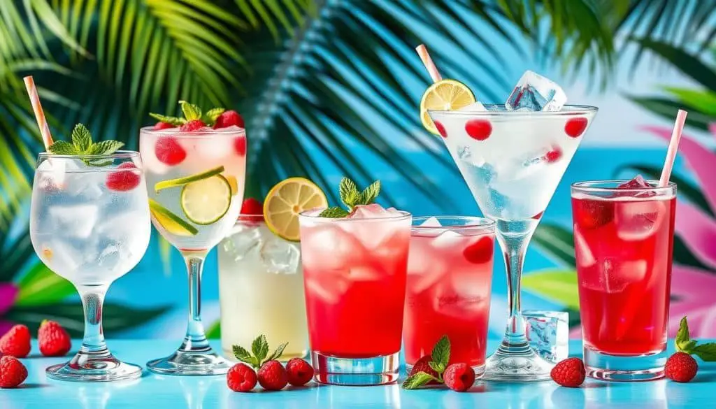 Raspberry Mint Mocktail variations