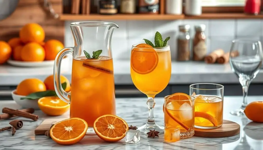 Spiced Orange Mocktail preparation and serving ideas
