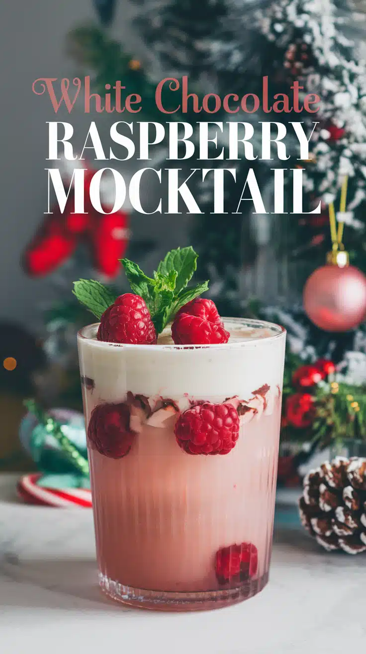 Festive Raspberry Mocktail White Chocolate Raspberry Mocktail