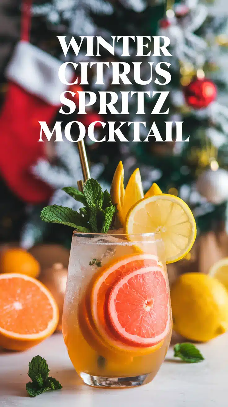 Winter Citrus Spritz Mocktail