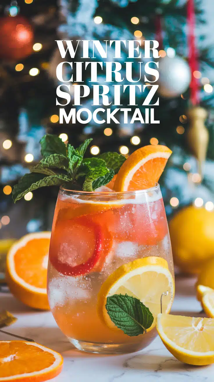 Winter Citrus Spritz Mocktail
