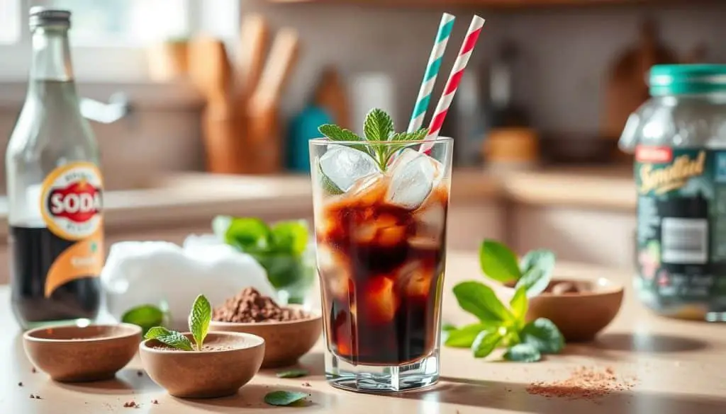 chocolate mint mocktail preparation