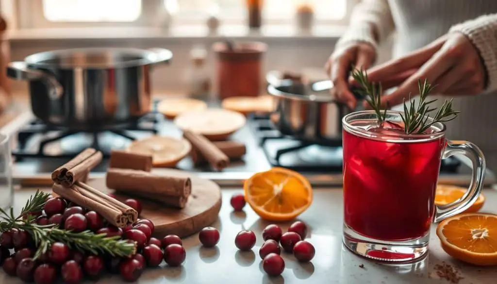making homemade mocktail