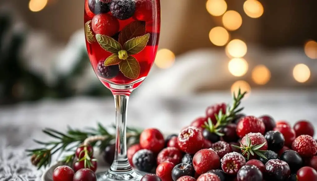 mocktail glassware for Winter Berry Mocktail