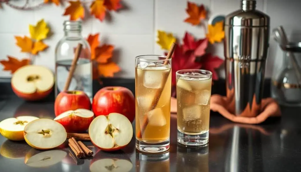 prepare cinnamon apple sparkler mocktail