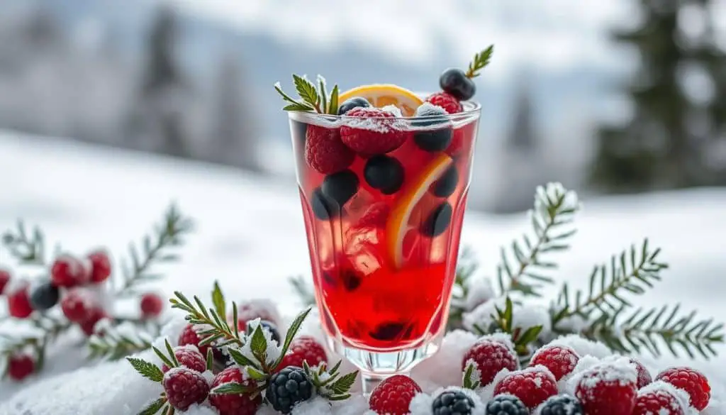 seasonal flavors in Winter Berry Mocktail