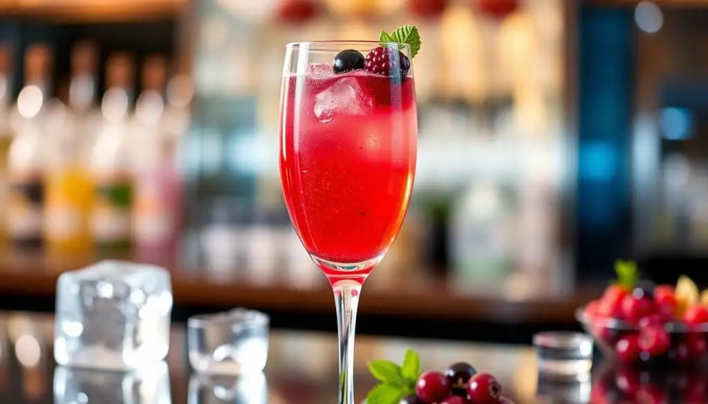 Blackcurrant Bellini Mocktail