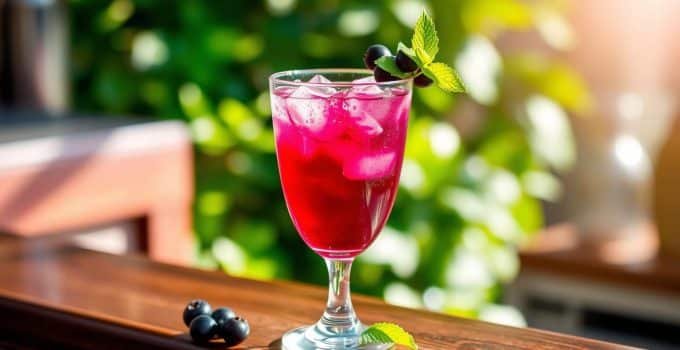 Blackcurrant Bellini Mocktail