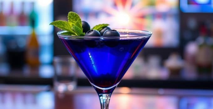 Blueberry Virgin Martini Mocktail