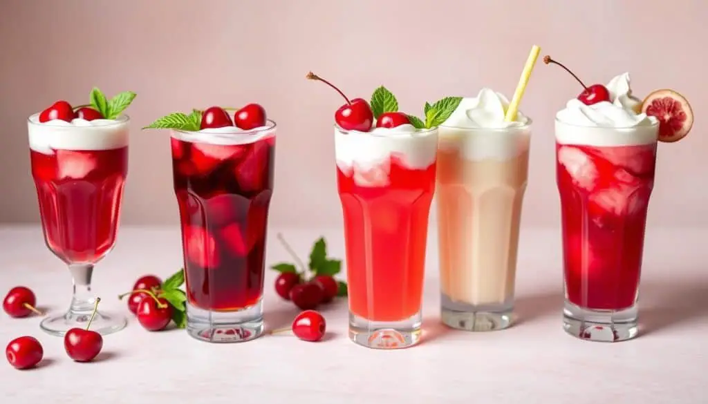 Cherry Vanilla Mocktail variations