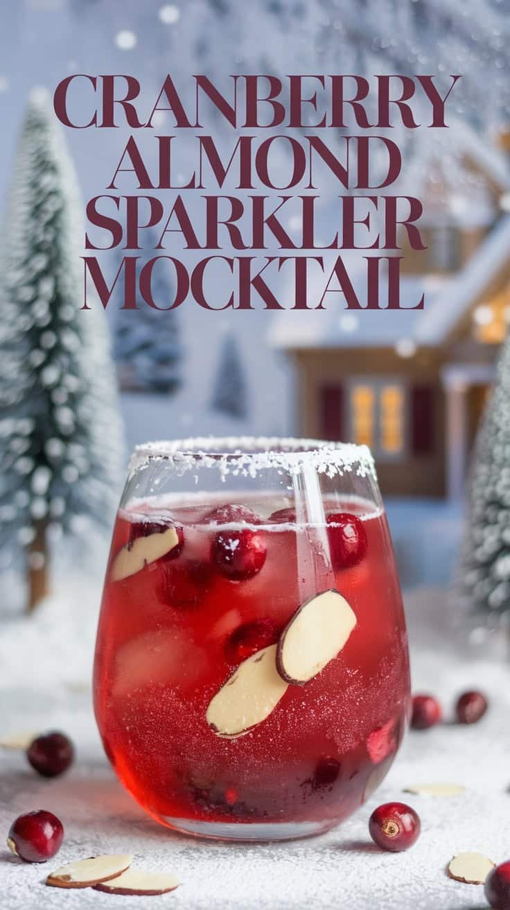 Cranberry Almond Sparkler Mocktail