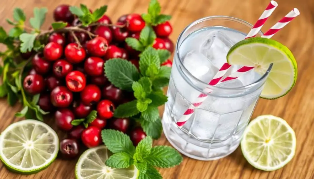 Cranberry Mint Sparkler Mocktail Ingredients