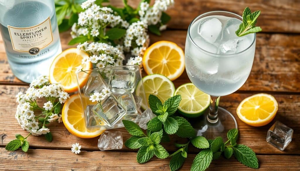 Elderflower Spritz Mocktail ingredients