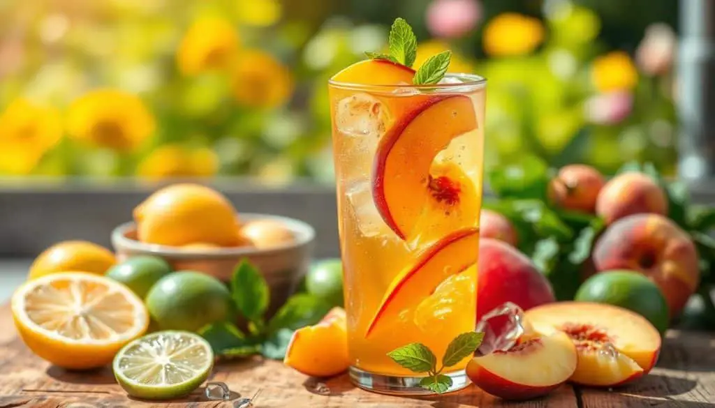 Fruit Infusions for Peach Iced Tea Mocktail