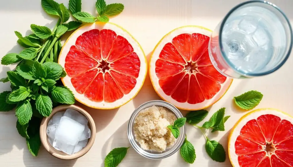 Grapefruit Mint Mocktail ingredients