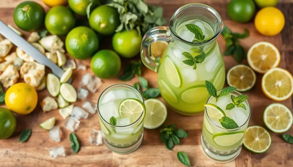 Green Citrus Punch Mocktail preparation steps