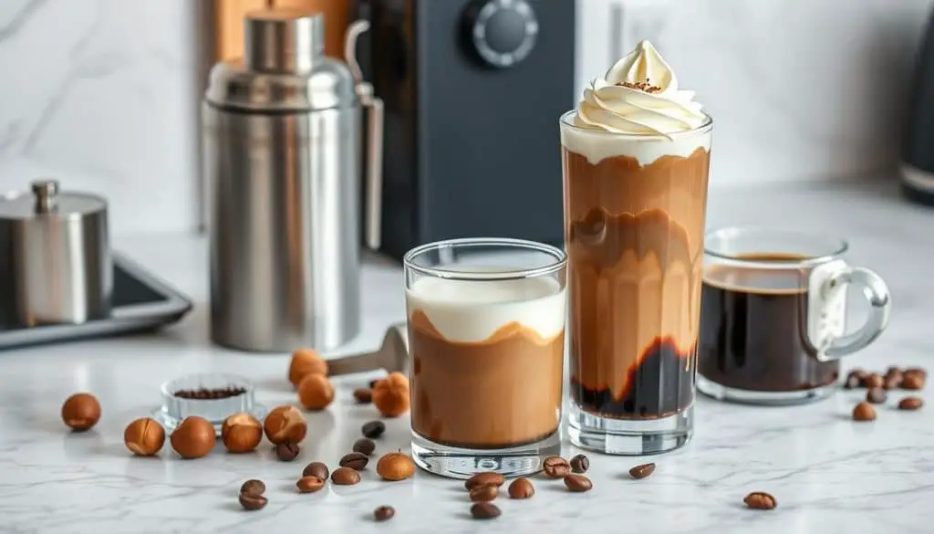Hazelnut Mocha Mocktail preparation