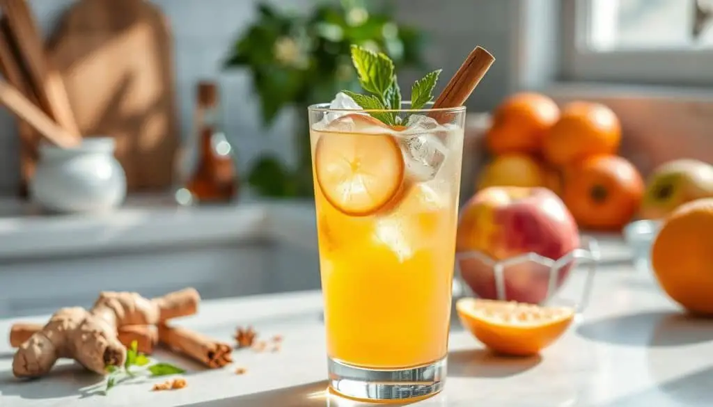 Healthy mocktails with ginger and cinnamon benefits