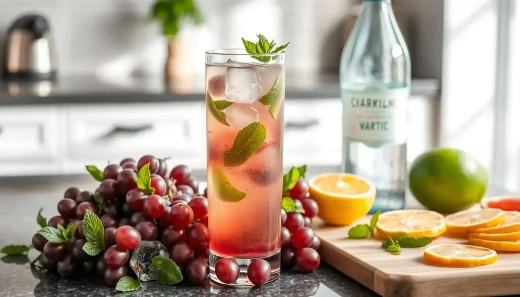 How to Prepare Sparkling Grape Mocktail