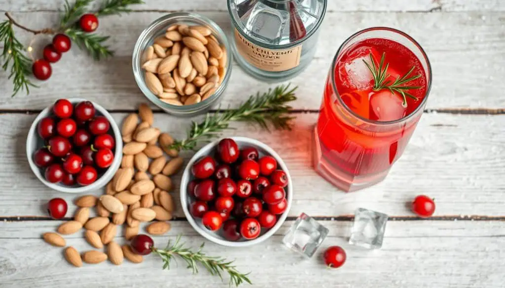 Ingredients for Cranberry Almond Sparkler
