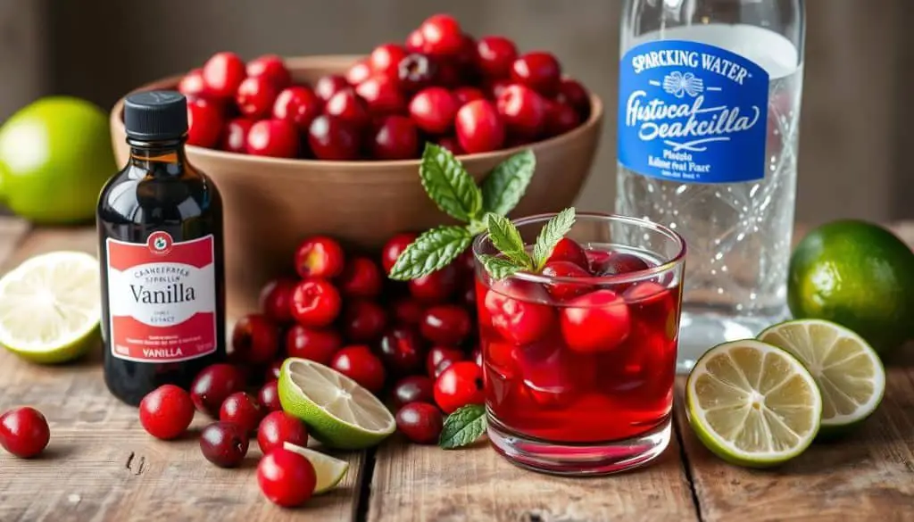 Ingredients for Cranberry Vanilla Mocktail