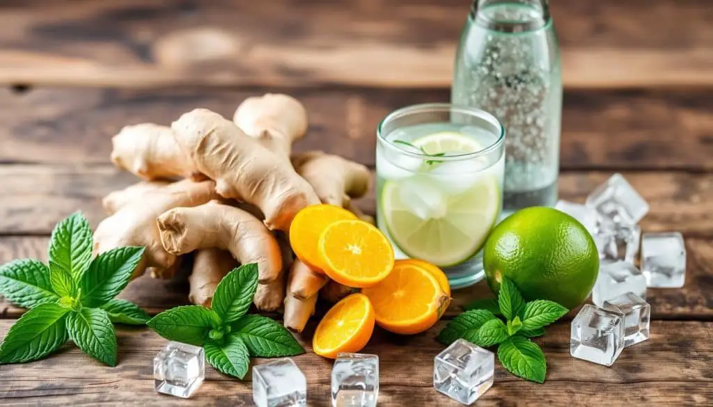 Ingredients for Ginger Beer Mocktail