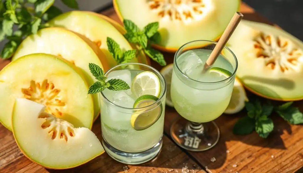 Ingredients for Honeydew Mint Mocktail
