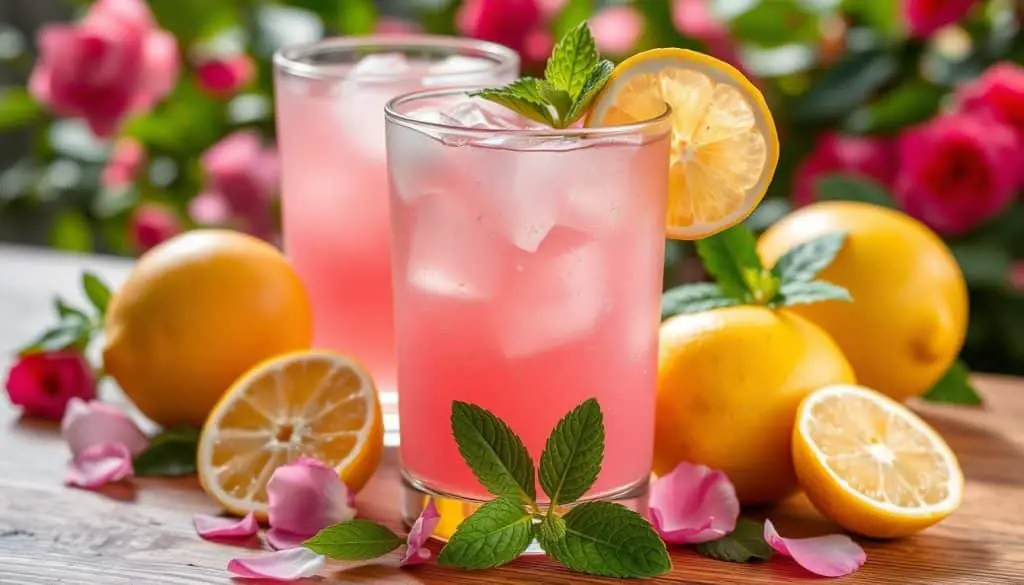 Ingredients for Rose Lemonade Mocktail