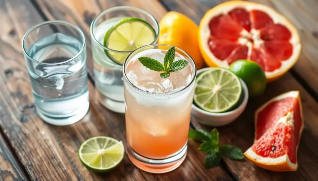 Ingredients for Virgin Paloma Mocktail