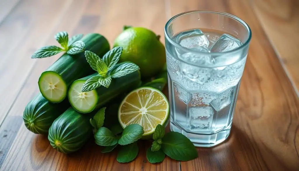 Key ingredients for Cucumber Cooler Mocktail