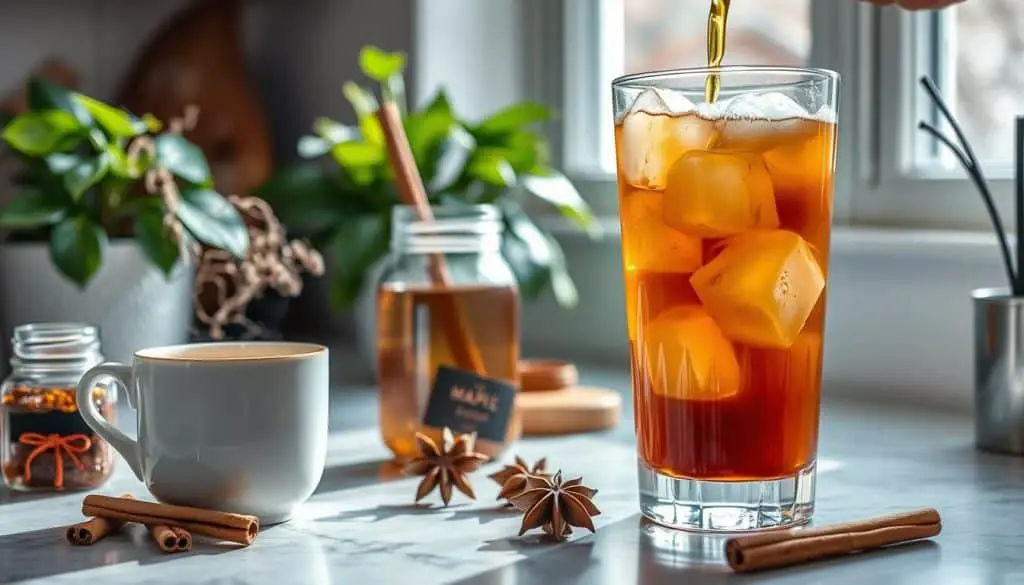 Maple Chai Mocktail preparation