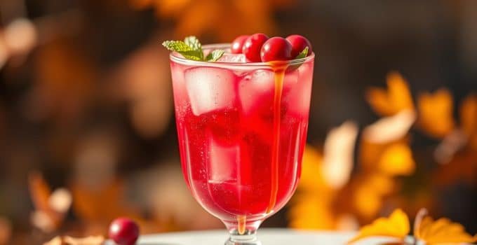 Maple Cranberry Spritzer Mocktail