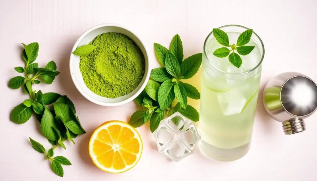 Matcha Mint Lemonade Mocktail Ingredients