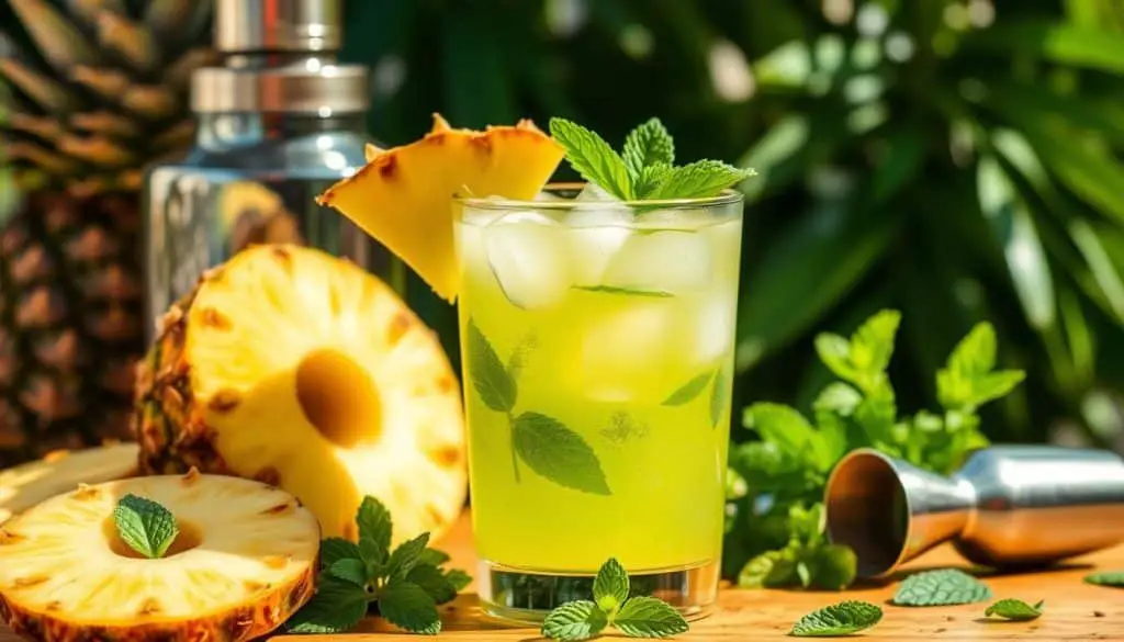 Mocktail Recipes - Pineapple Mint Cooler Mocktail Preparation