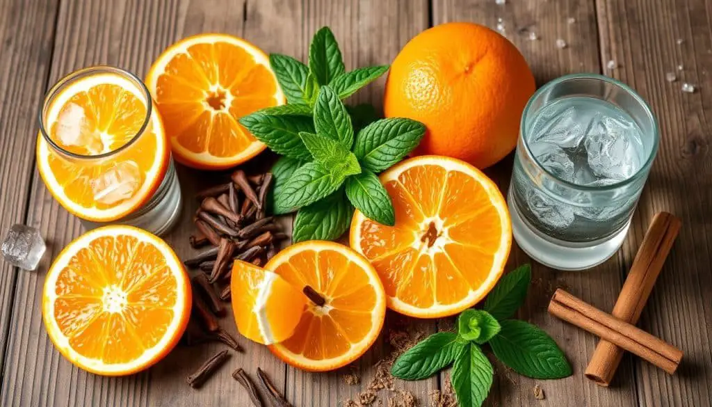 Orange Clove Mocktail ingredients for perfect mocktail recipe