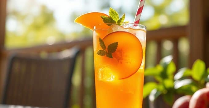 Peach Iced Tea Mocktail