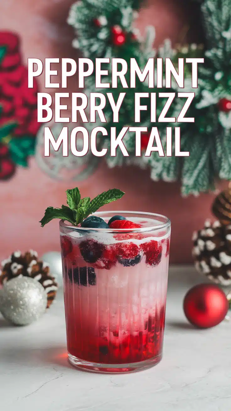Peppermint Berry Fizz Mocktail