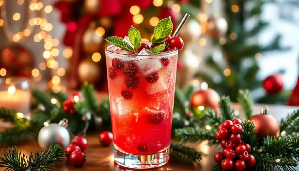 Peppermint Berry Fizz mocktail on festive occasions