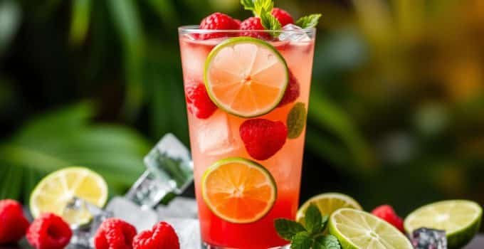 Raspberry Lime Fizz Mocktail