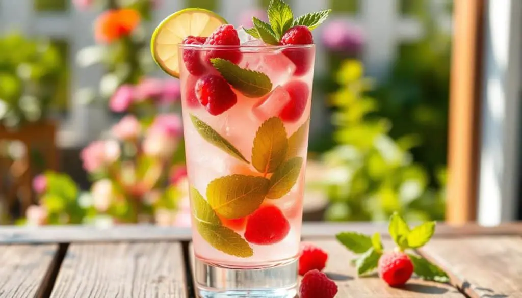Raspberry Mint Sparkler Mocktail