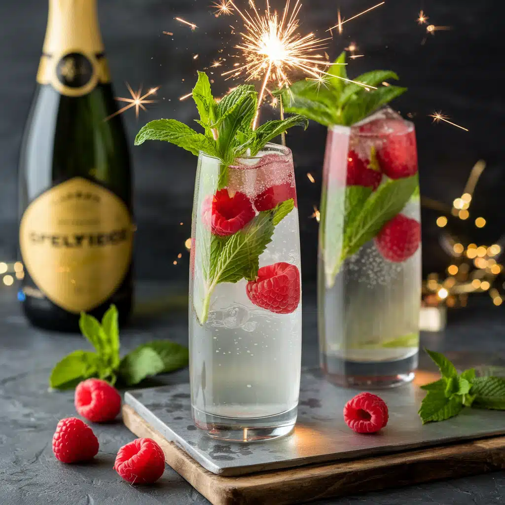 Raspberry Mint Sparkler Mocktail