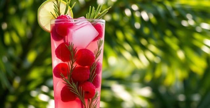 Raspberry Pine Mocktail