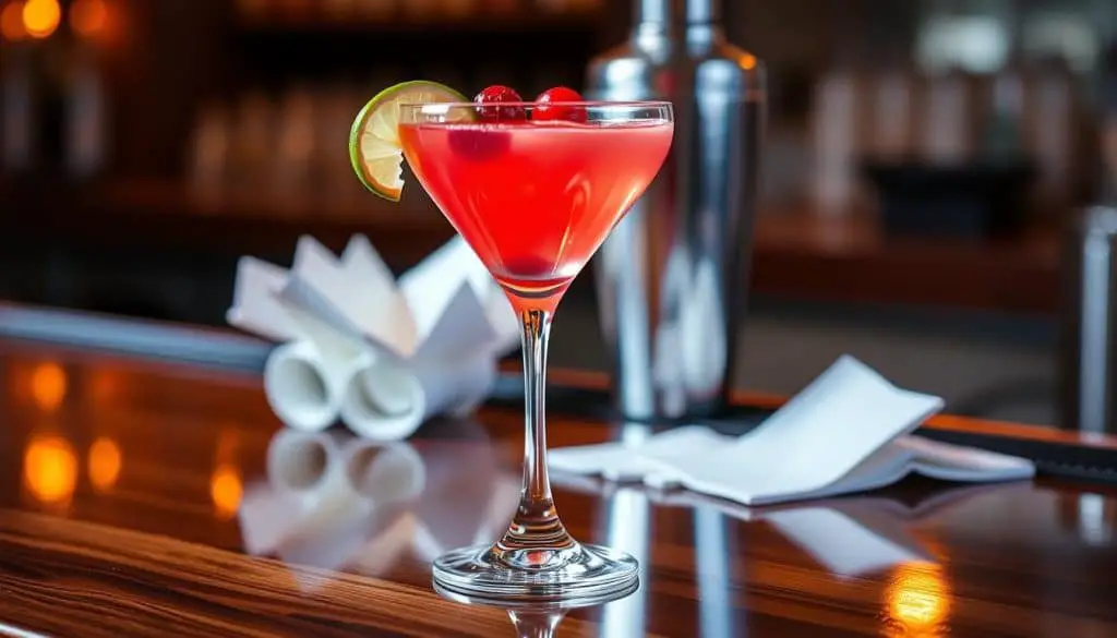 Serving Virgin Cosmopolitan with elegant drink presentation